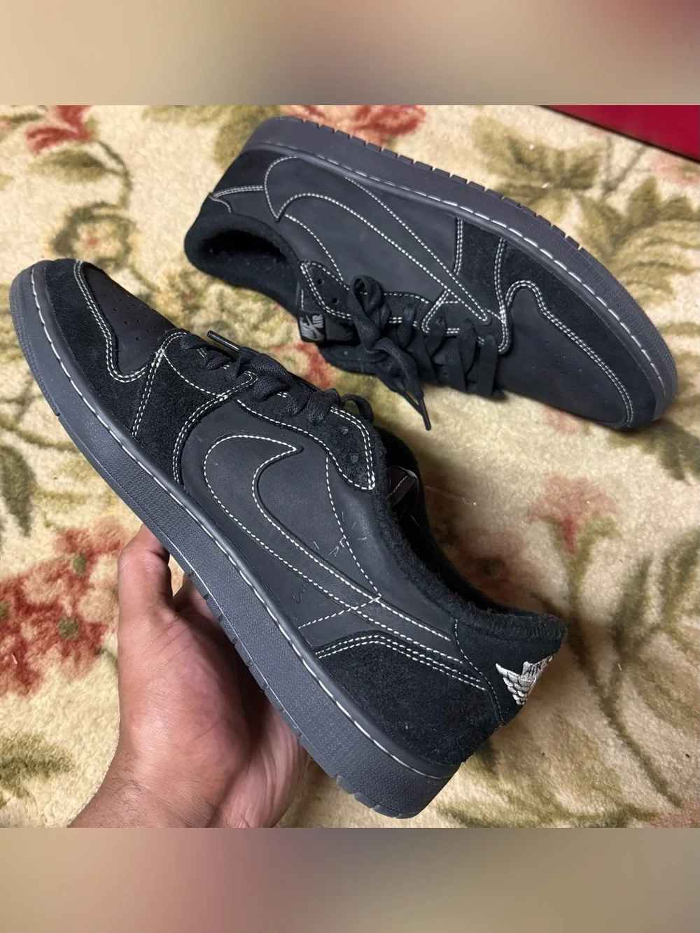 Size 14 Nike Air Jordan 1 Low OG SP x Travis Scott Phantom Black DM7866-001